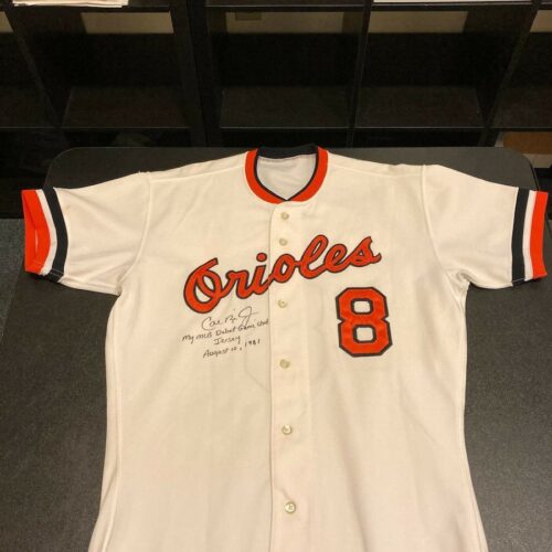 Cal Ripken Jr. 1981 Rookie MLB Debut Signed Game Used Jersey Mears 10 Ripken LOA