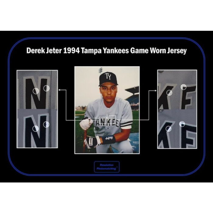 Derek Jeter Game Used Photo Matched Signed 1994 Rookie New York Yankees Jersey