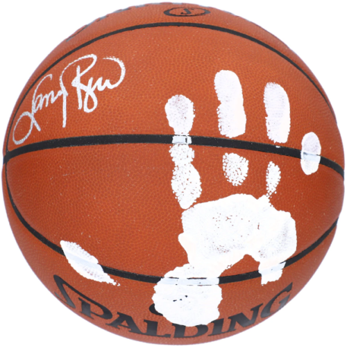 Larry Bird White Hand Print Basketball design