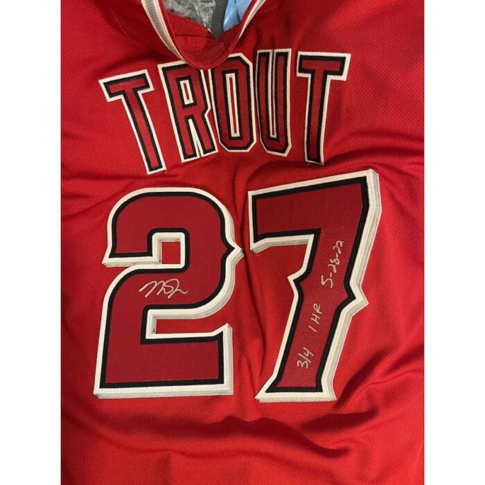 Mike Trout Game Used Jersey 3/4 1 HR 5/28/22 signed inscribed MLB Holo