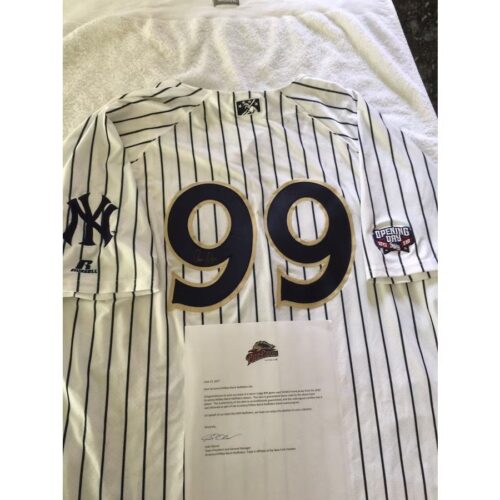 NEW YORK YANKEES AARON JUDGE signed GAME USED SCRANTON PIN STRIPE JERSEY JSA LOA