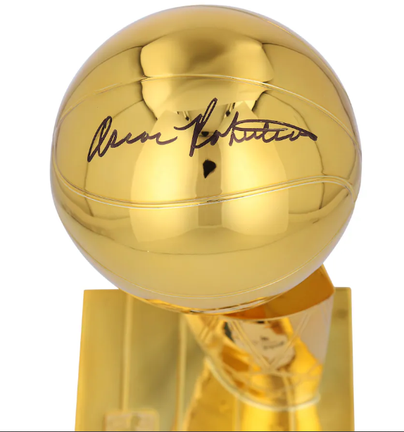 Oscar Robinson NBA Finals Trophy autograph view