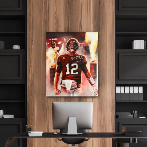 Tom Brady Tampa Bay Buccaneers Autographed 36" x 48" Stretched Original Canvas Art